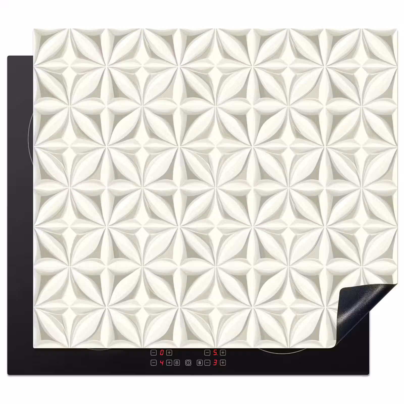 Protection plaque induction - Abstrait - Texture - Gris - Blanc — 1