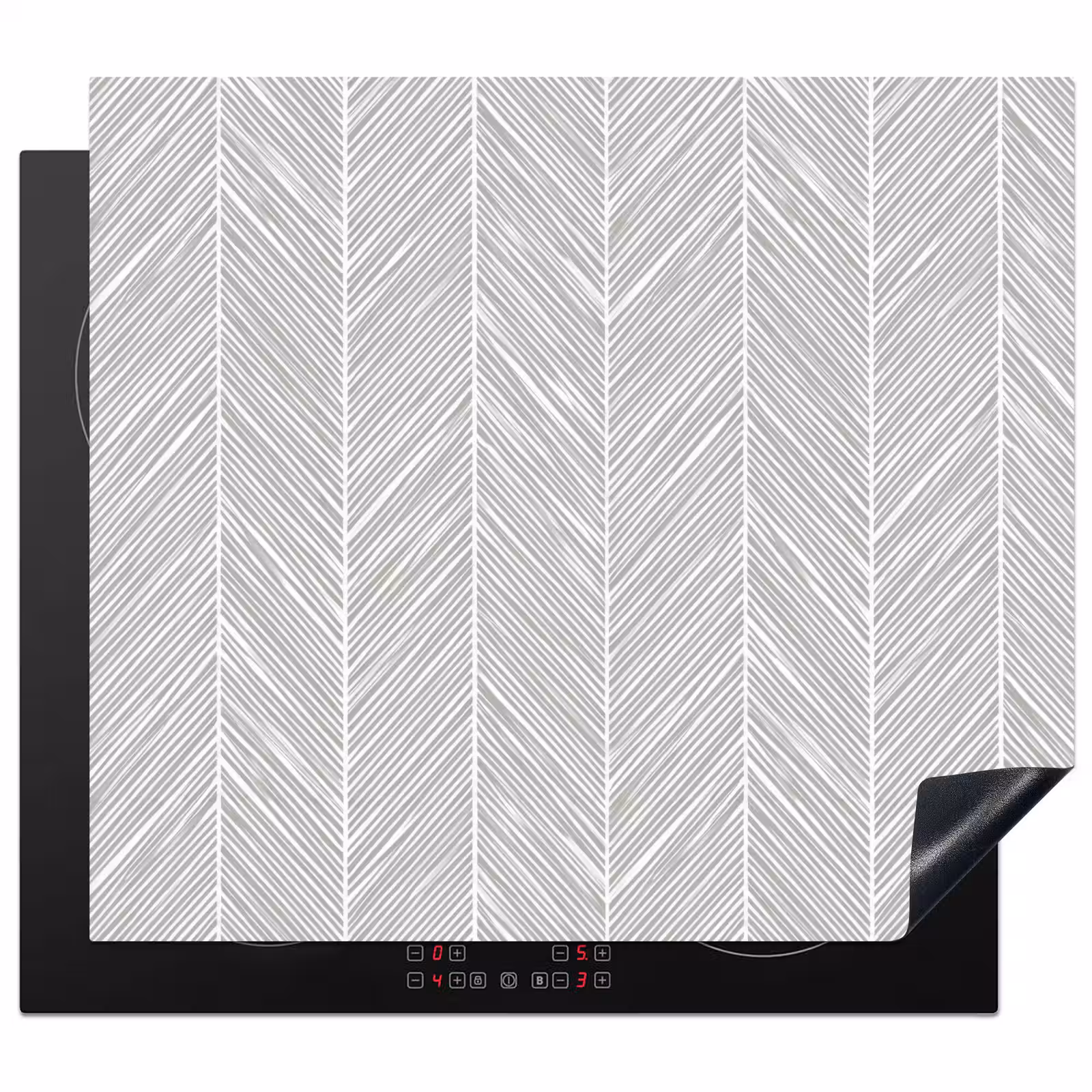 Protection plaque induction - Classique - Chevrons - Gris — 1