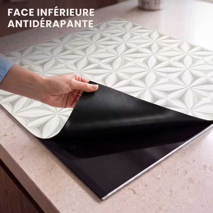 Protection plaque induction - Abstrait - Texture - Gris - Blanc — 7