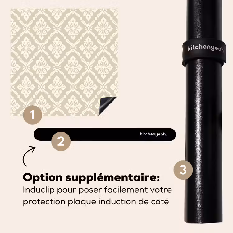 Protection plaque induction - Floral - Ornement - Beige — 8