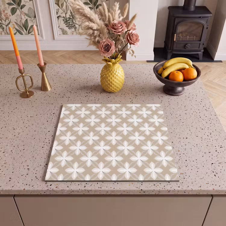Protection plaque induction - Motif - Symétrique - Beige — 3