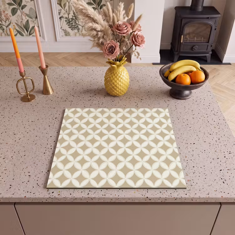 Protection plaque induction - Symétrique - Motif - Beige — 3