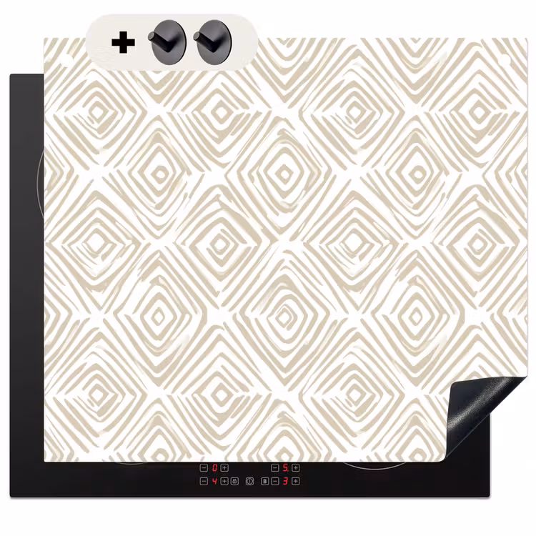 Protection à induction avec crochets - Abstrait - Plaid - Beige — 3