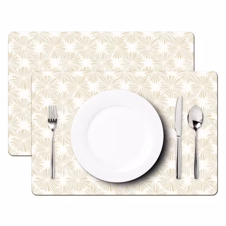 Set de table – 6 pièces - Abstrait - Motif - Beige — 2