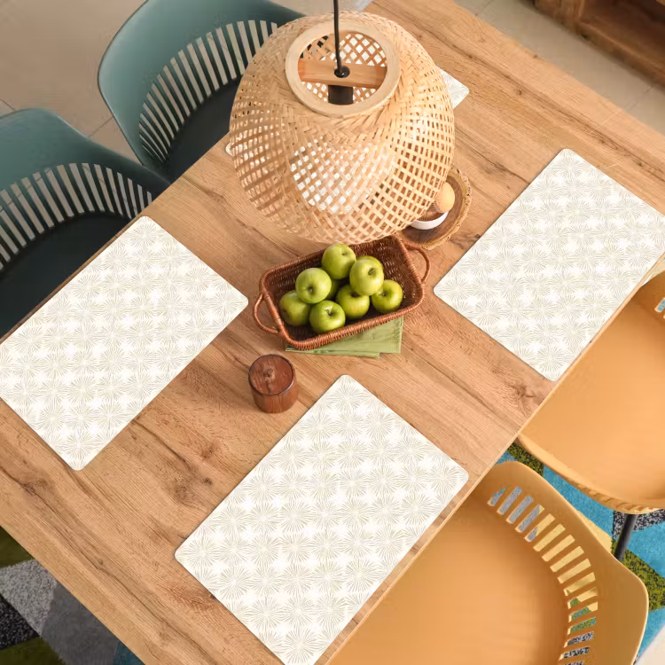 Set de table – 6 pièces - Abstrait - Motif - Beige — 3