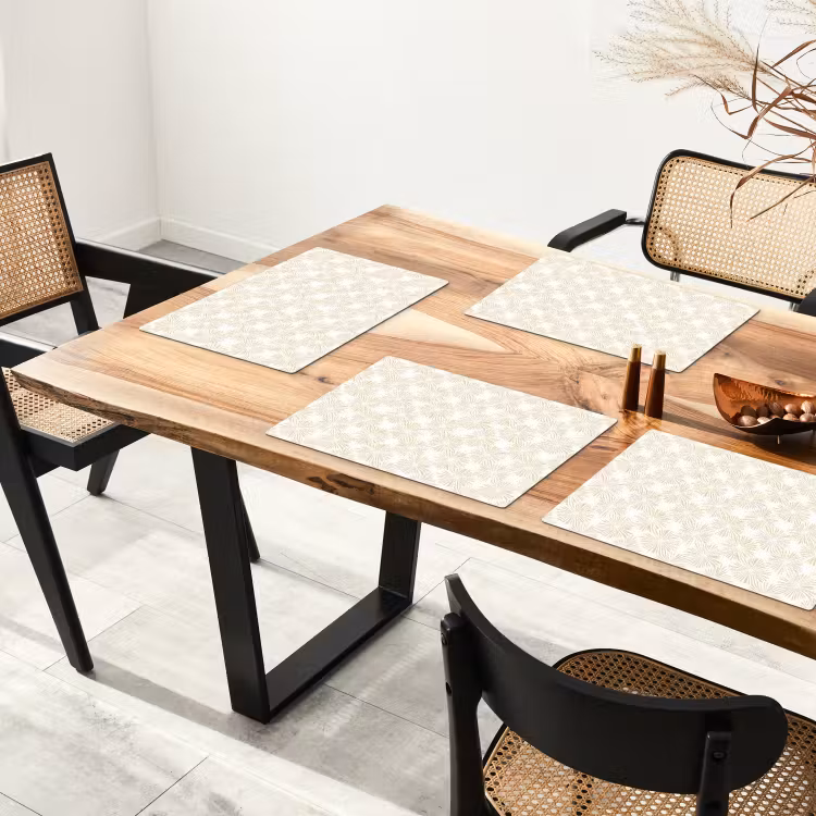 Set de table – 6 pièces - Abstrait - Motif - Beige — 4