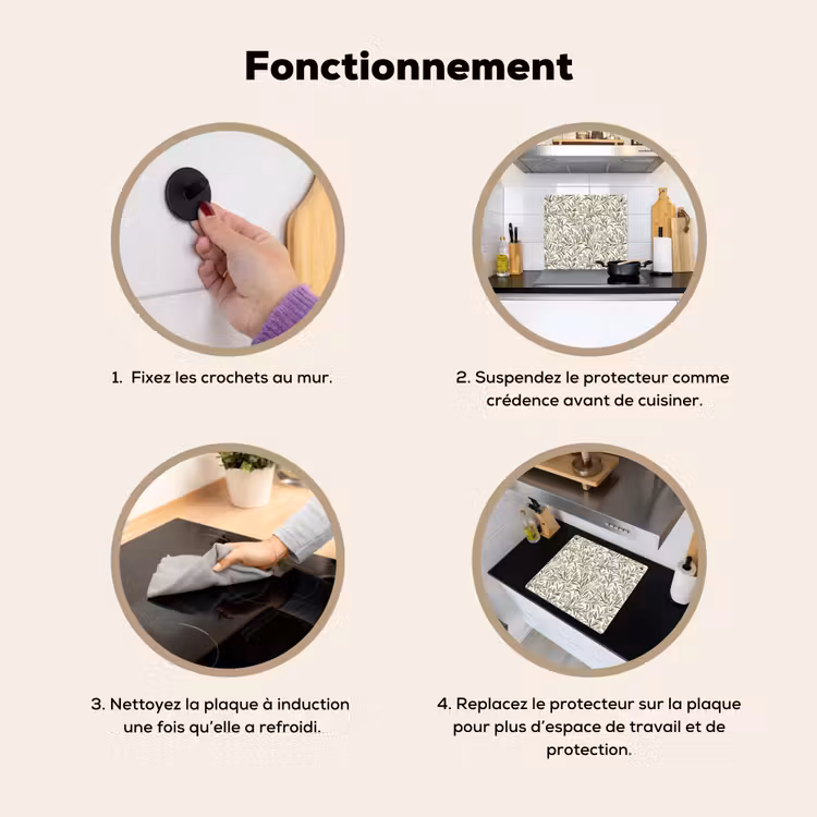 Protection à induction avec crochets - Branches - Botanique - Taupe — 7