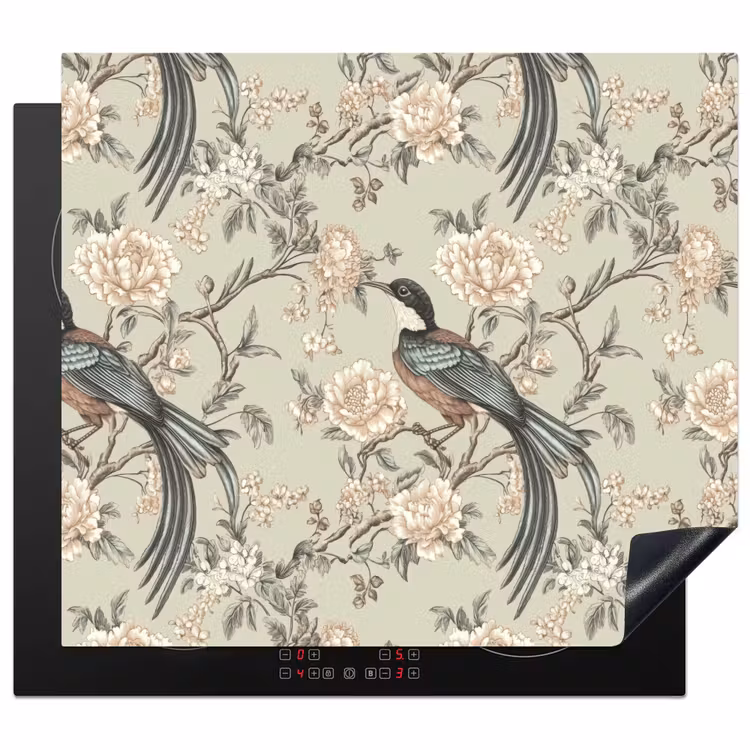 Protection plaque induction - Fleur - Oiseau - Coloré — 1
