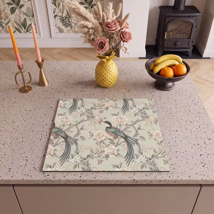 Protection plaque induction - Fleur - Oiseau - Coloré — 3