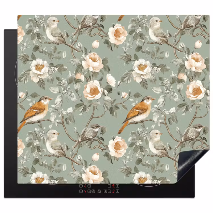 Protection plaque induction - Rose - Oiseaux - Coloré — 1