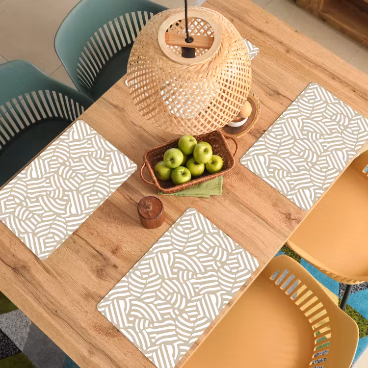 Set de table – 6 pièces - Abstrait - Moderne - Beige — 3
