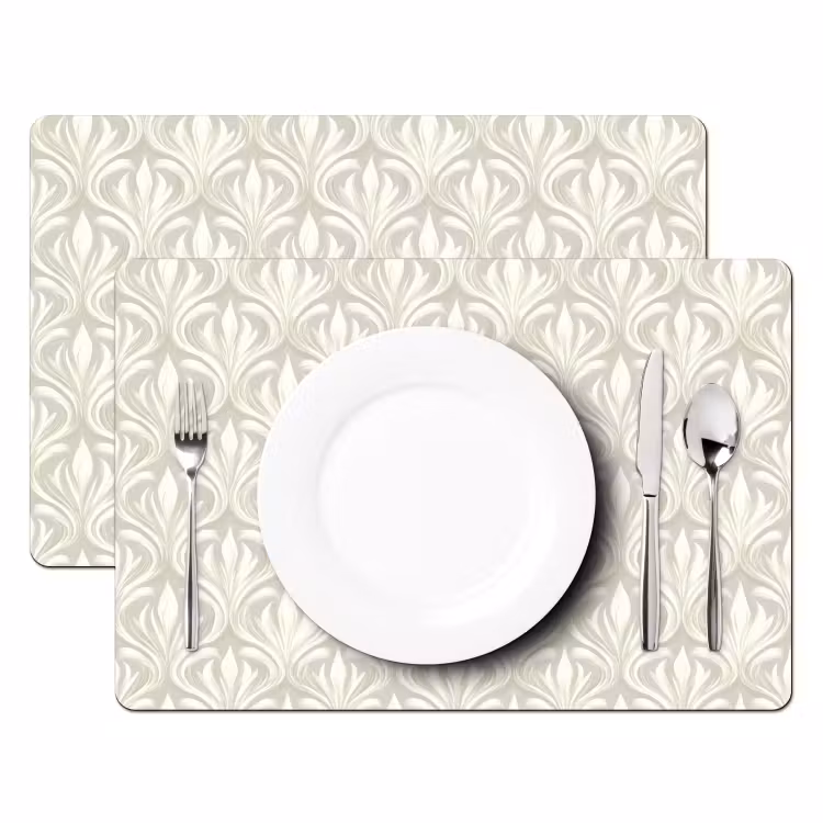 Set de table – 6 pièces - Baroque - Motif - Beige — 2