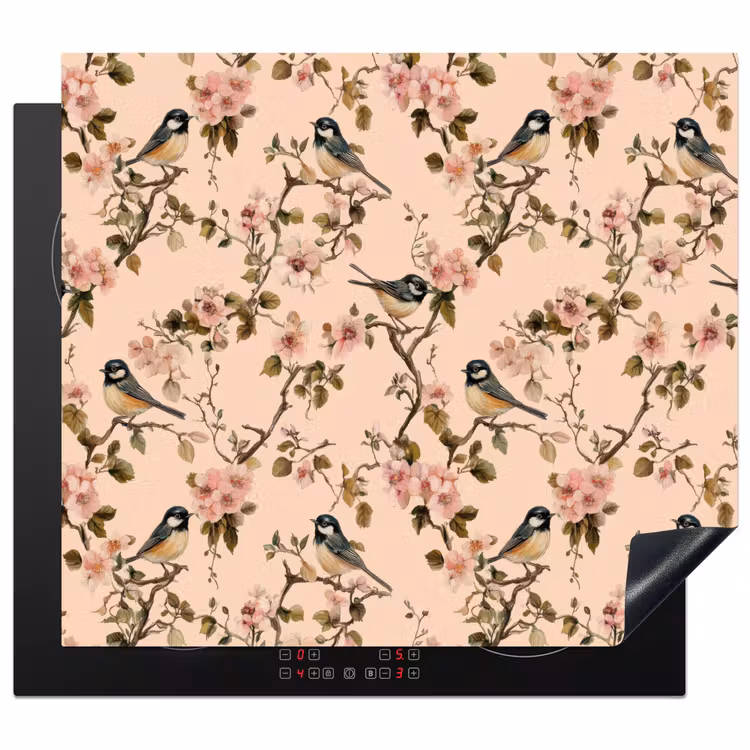 Protection plaque induction - Blossom - Grande mésange - Rose — 1