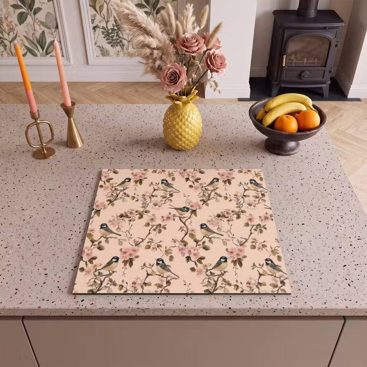 Protection plaque induction - Blossom - Grande mésange - Rose — 3