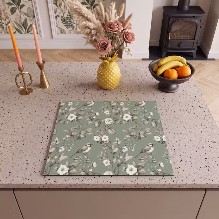 Protection plaque induction - Botanique - Oiseaux - Vert — 3