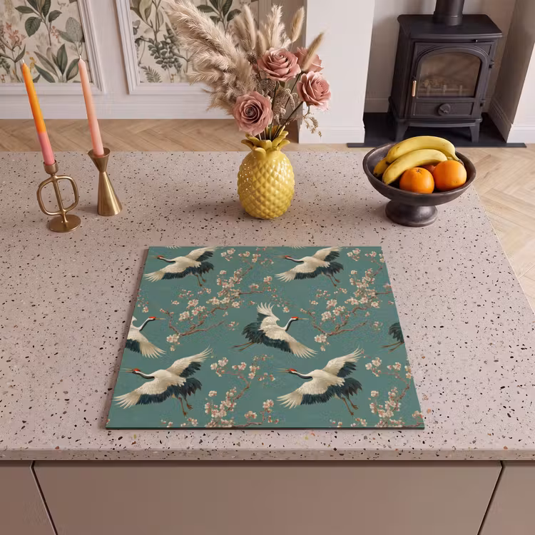 Protection plaque induction - Fleur de cerisier - Fleurs de maternité - Vert — 3