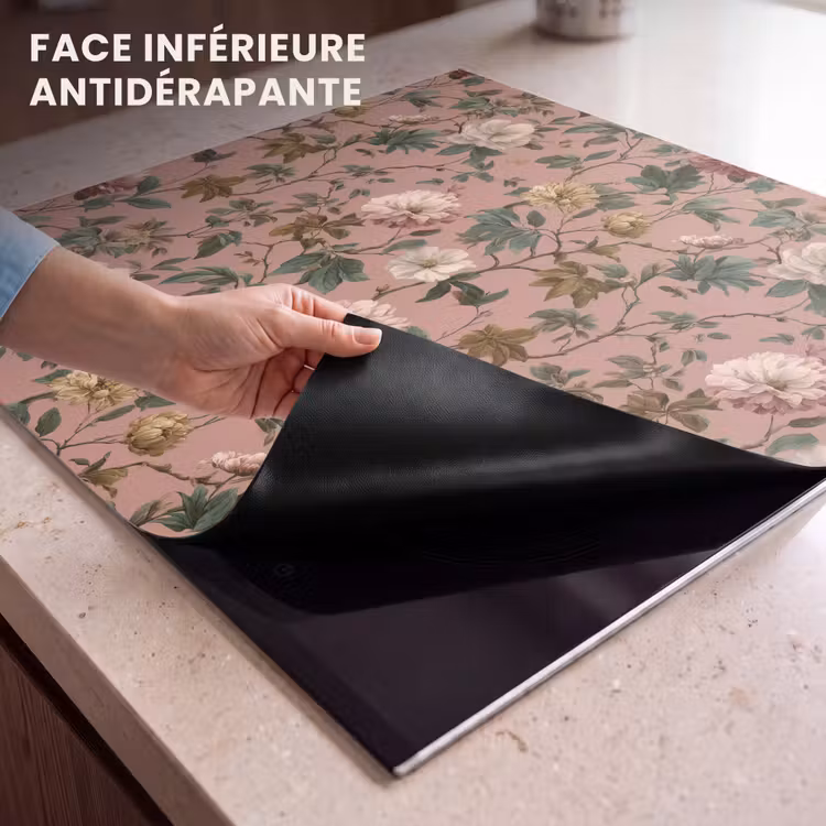 Protection plaque induction - Fleurs - Classique - Rose — 7