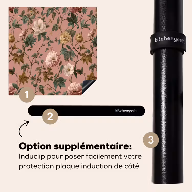 Protection plaque induction - Fleurs - Classique - Rose — 8