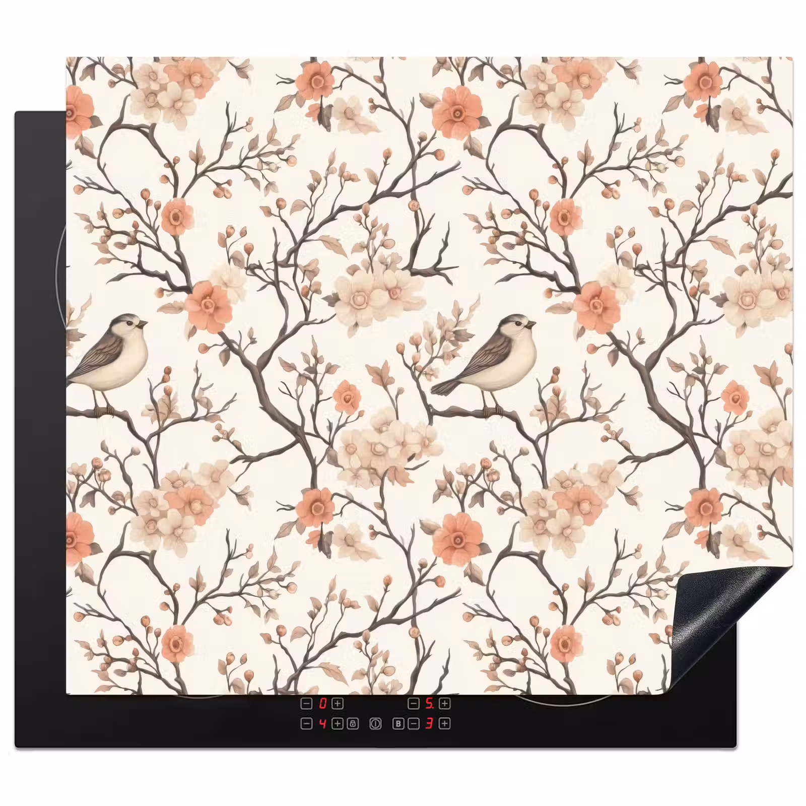 Protection plaque induction - Fleur de cerisier - Moineau - Rose — 1