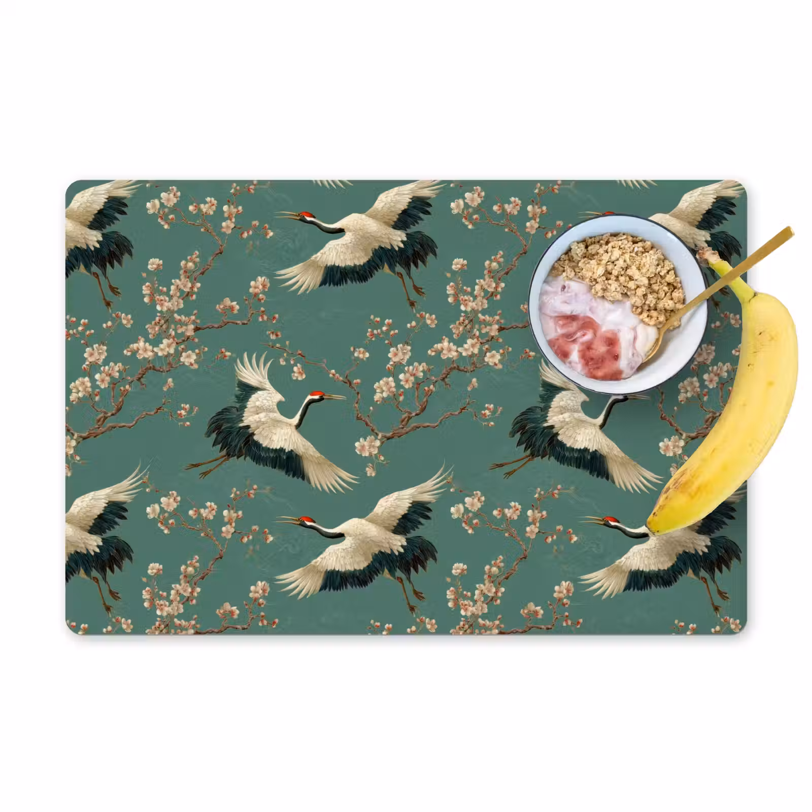 Set de table – 6 pièces - Fleur de cerisier - Fleurs de maternité - Vert — 1