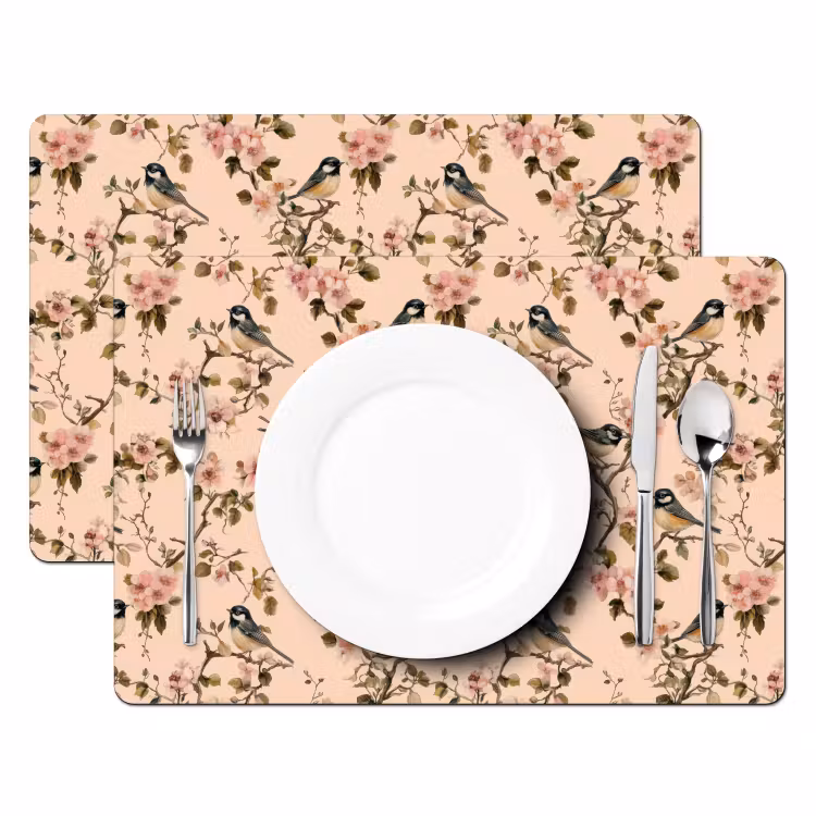 Set de table – 6 pièces - Blossom - Grande mésange - Rose — 2