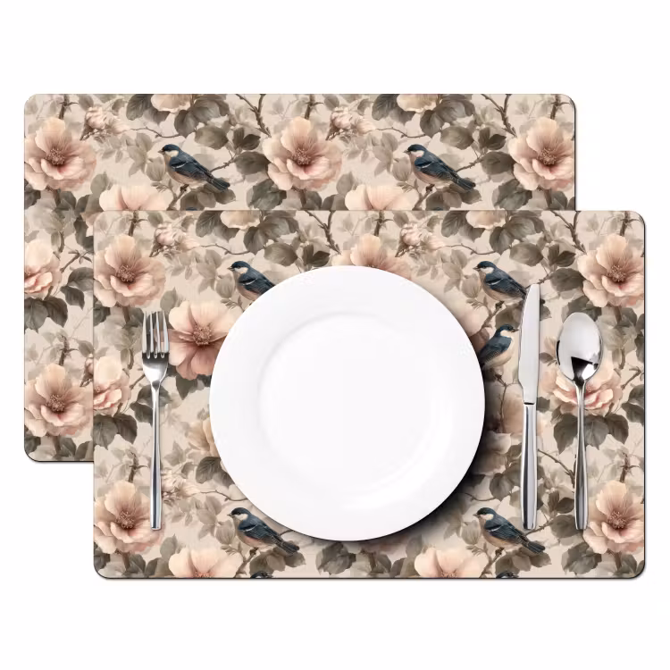 Set de table – 6 pièces - Classique - Oiseaux - Coloré — 2