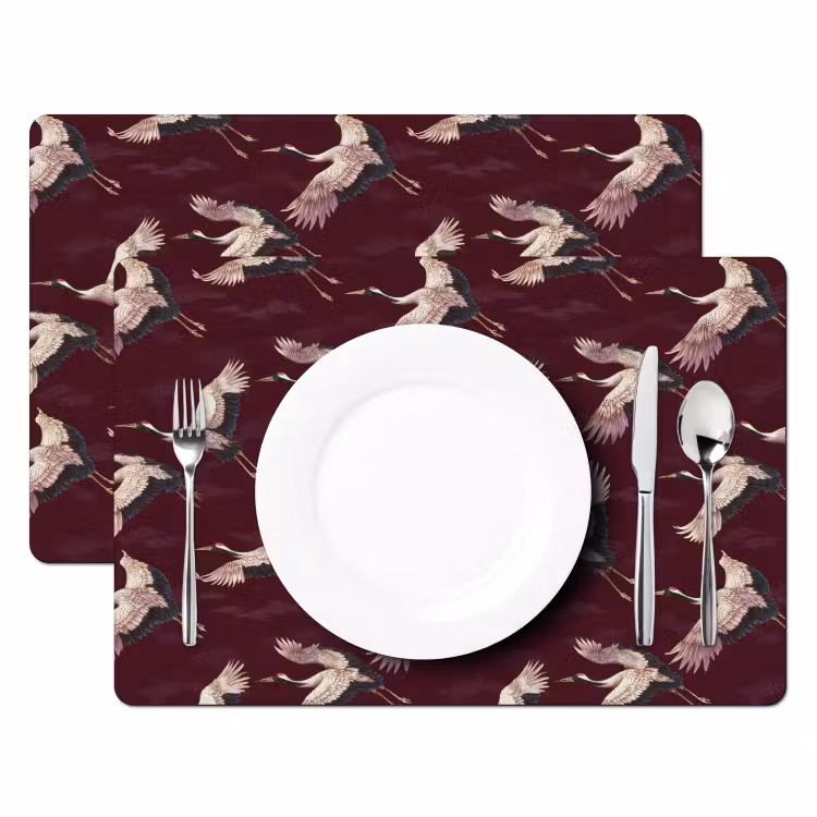 Set de table – 6 pièces - Crane - Classic - Bordeaux — 2