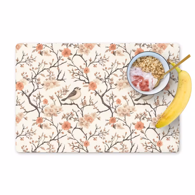 Set de table – 6 pièces - Fleur de cerisier - Moineau - Rose — 1