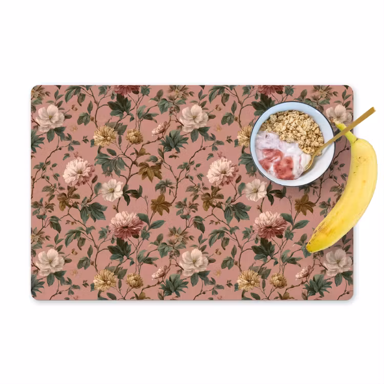 Set de table – 6 pièces - Fleurs - Classique - Rose — 1