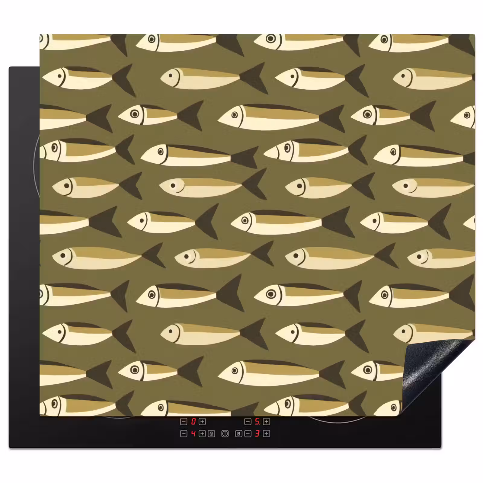 Protection plaque induction - Poisson - Motif - Vert — 1