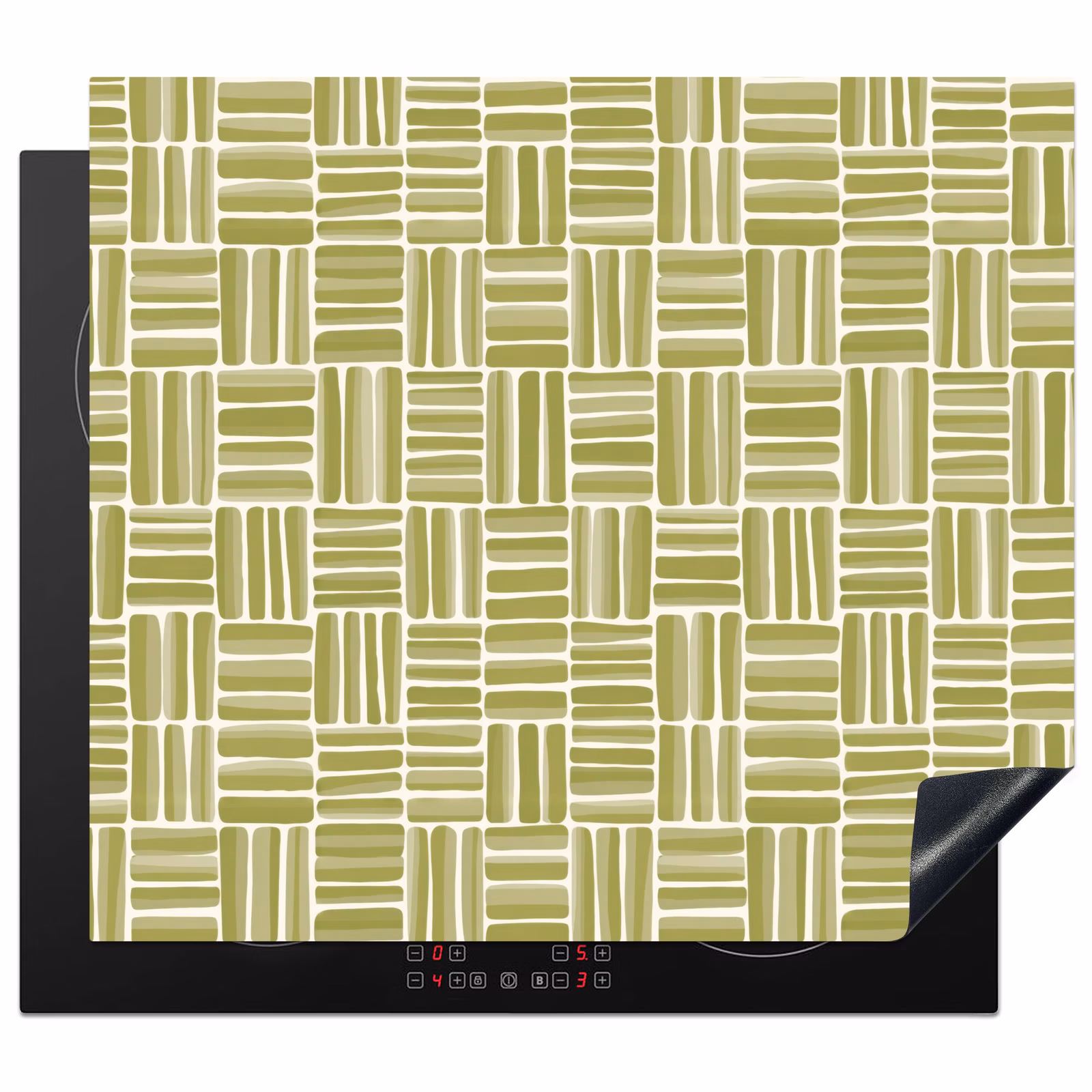 Protection plaque induction - Tresse - Motif - Vert — 1