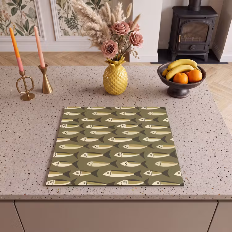 Protection plaque induction - Poisson - Motif - Vert — 3