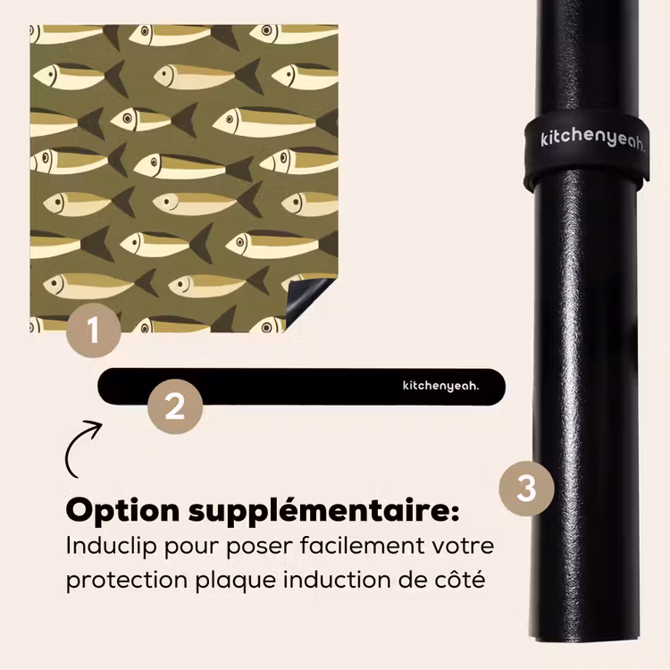 Protection plaque induction - Poisson - Motif - Vert — 8