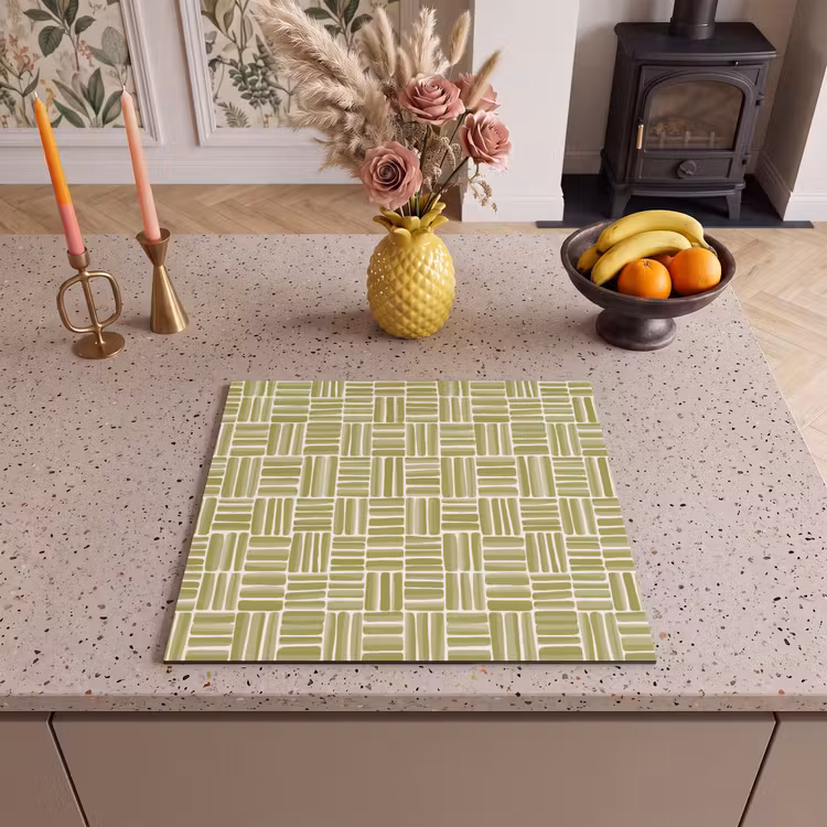 Protection plaque induction - Tresse - Motif - Vert — 3