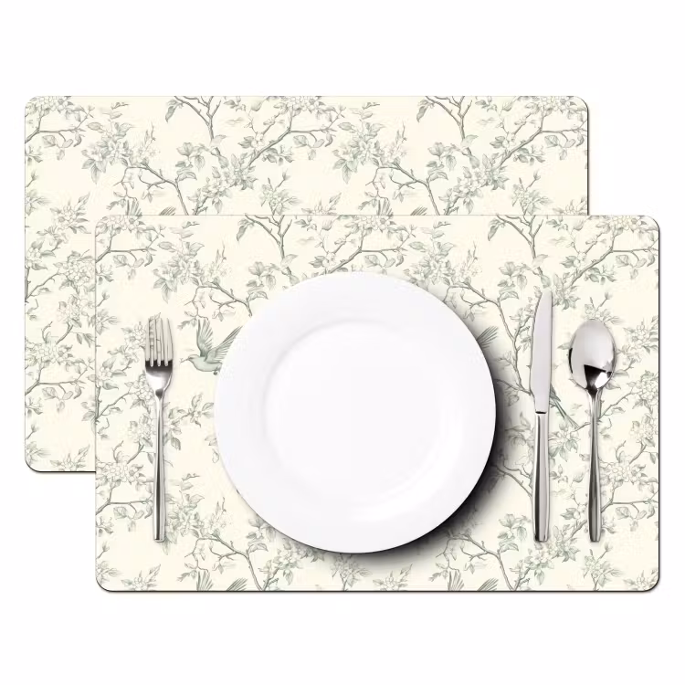 Set de table – 6 pièces - Classique - Oiseaux - Vert — 2