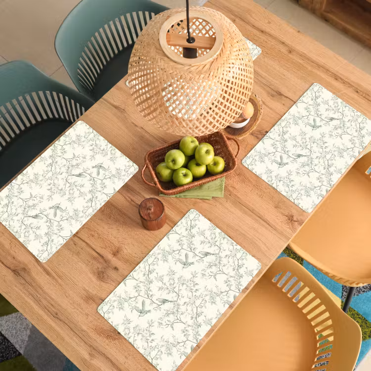 Set de table – 6 pièces - Classique - Oiseaux - Vert — 3