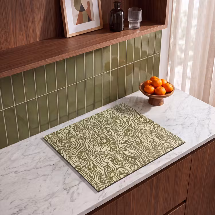 Protection plaque induction - Abstrait - Marbre - Vert — 4