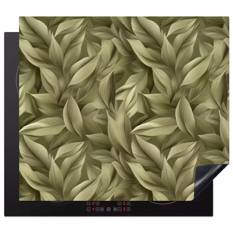 Protection plaque induction - Feuilles - Moderne - Vert — 1