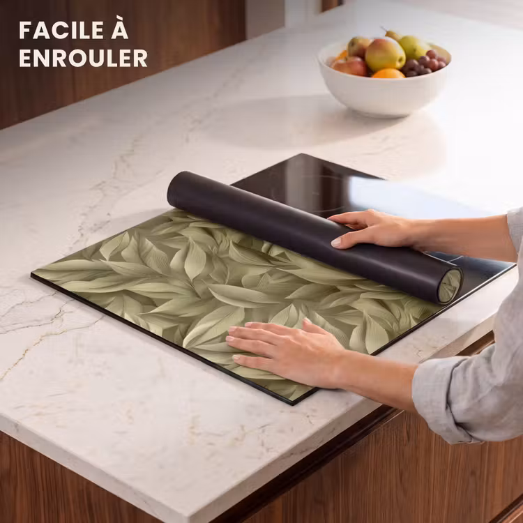 Protection plaque induction - Feuilles - Moderne - Vert — 6