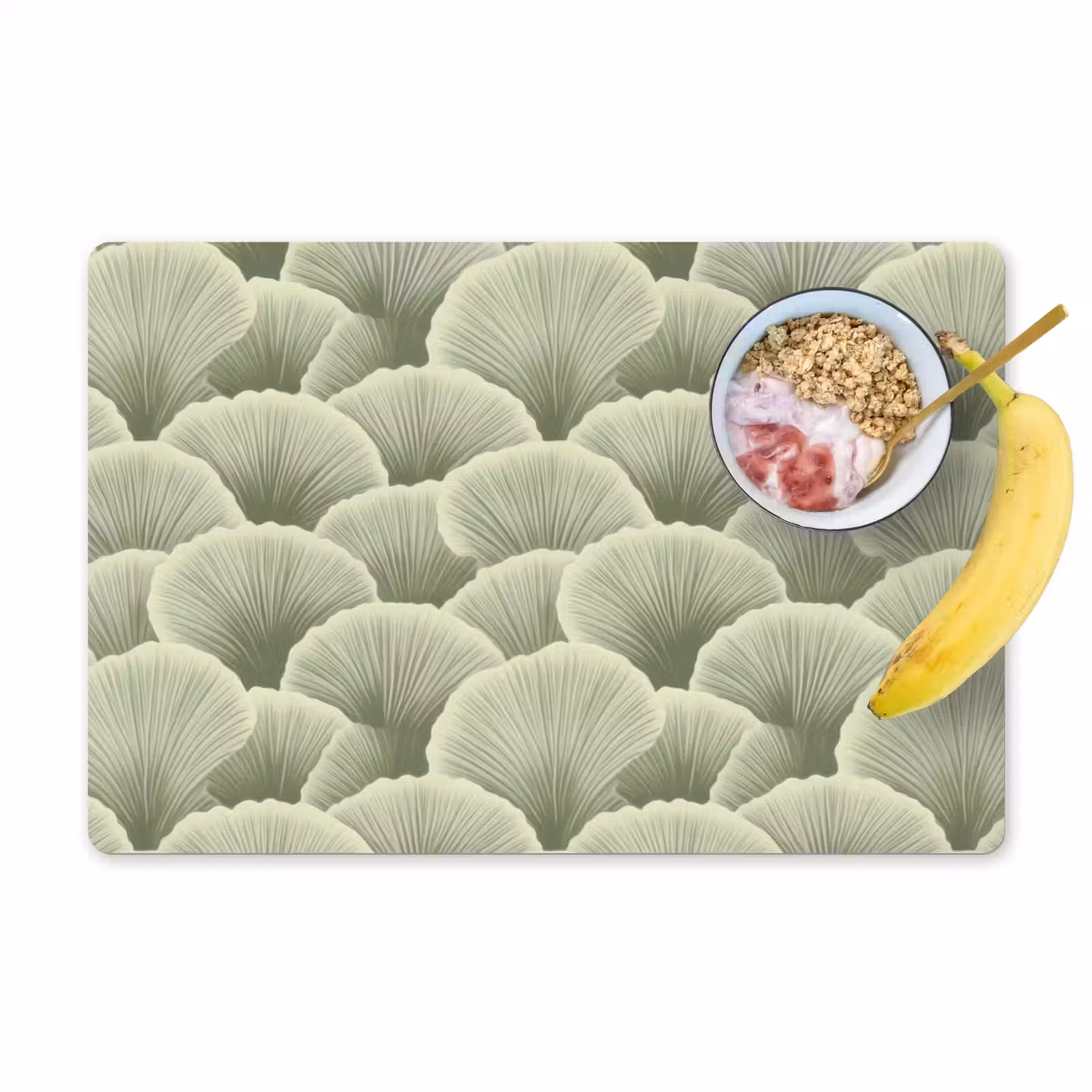 Set de table – 6 pièces - Eventail - Feuille - Vert — 1