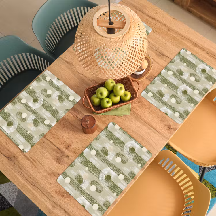 Set de table – 6 pièces - Artistique - Moderne - Vert — 3