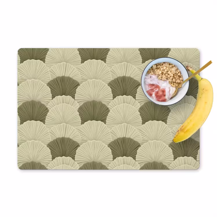 Set de table – 6 pièces - Feuilles - Texture - Vert — 1
