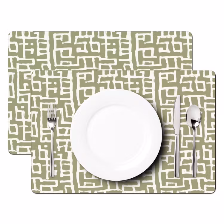 Set de table – 6 pièces - Graphique - Motif - Vert — 2