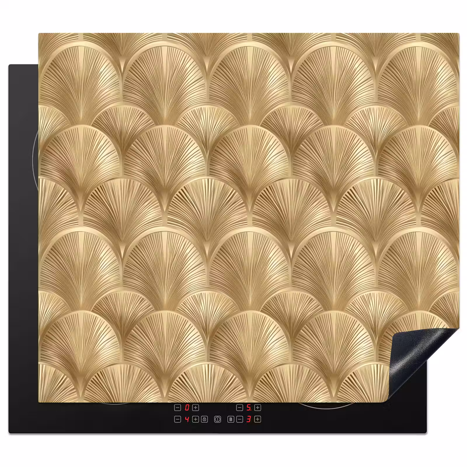 Protection plaque induction - Motif - Eventail - Or — 1