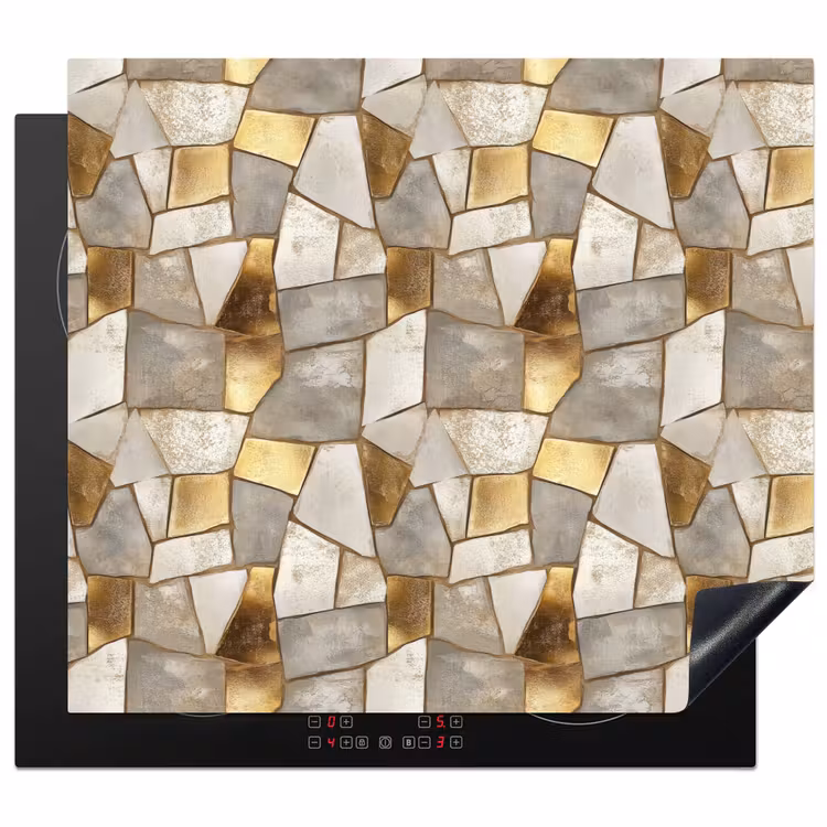 Protection plaque induction - Mosaïque - Marbre - Or — 1
