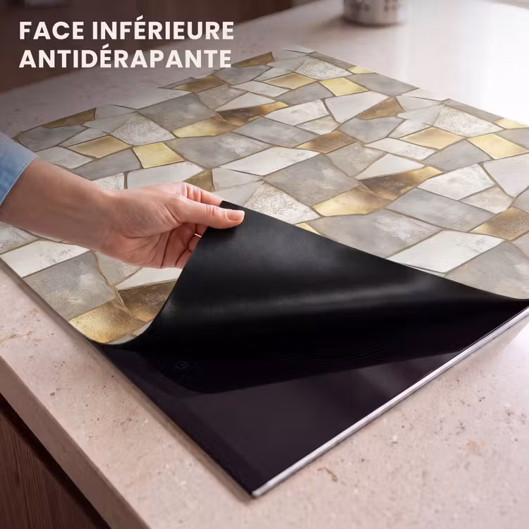 Protection plaque induction - Mosaïque - Marbre - Or — 7
