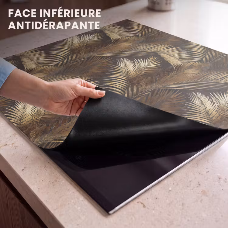 Protection plaque induction - Tropical - Feuilles - Or — 7