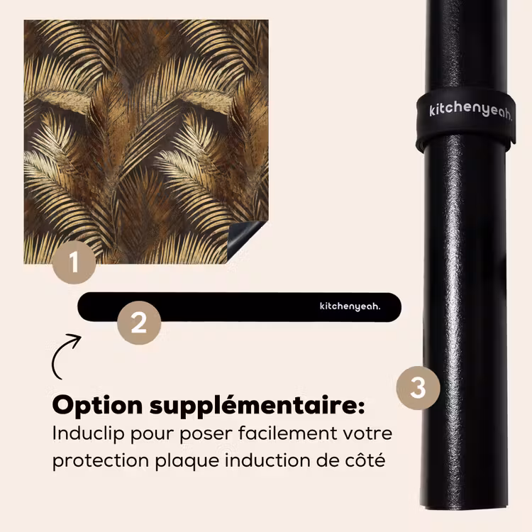 Protection plaque induction - Tropical - Feuilles - Or — 8