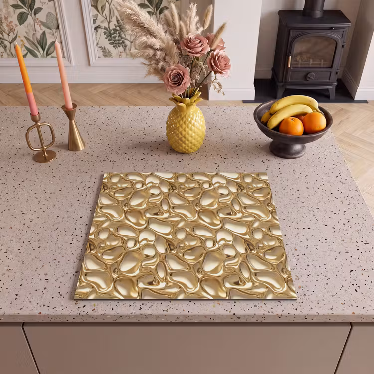 Protection plaque induction - Abstrait - Moderne - Or — 3
