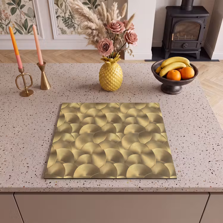 Protection plaque induction - Moderne - Cercle - Or — 3